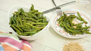 Recette : Haricots verts, sauce soja et graines de sesame