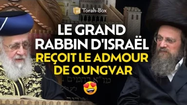 Le Grand Rabbin d'Israël reçoit le Admour de Ungvar