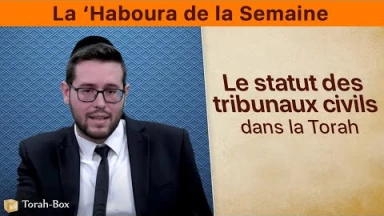 La ‘Haboura de la Semaine : Le statut des tribunaux civils dans la Torah