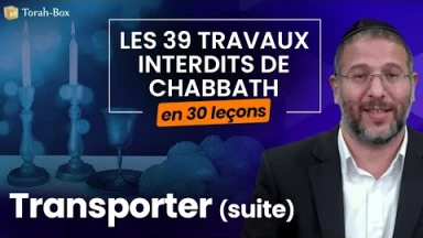 Les 39 travaux interdits le Chabbath en 30 leçons - web-formation facile - N°25 : Transporter (suite)