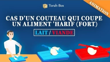 Mélanges lait/viande : Cas d'un couteau qui coupe un aliment 'Harif (fort)